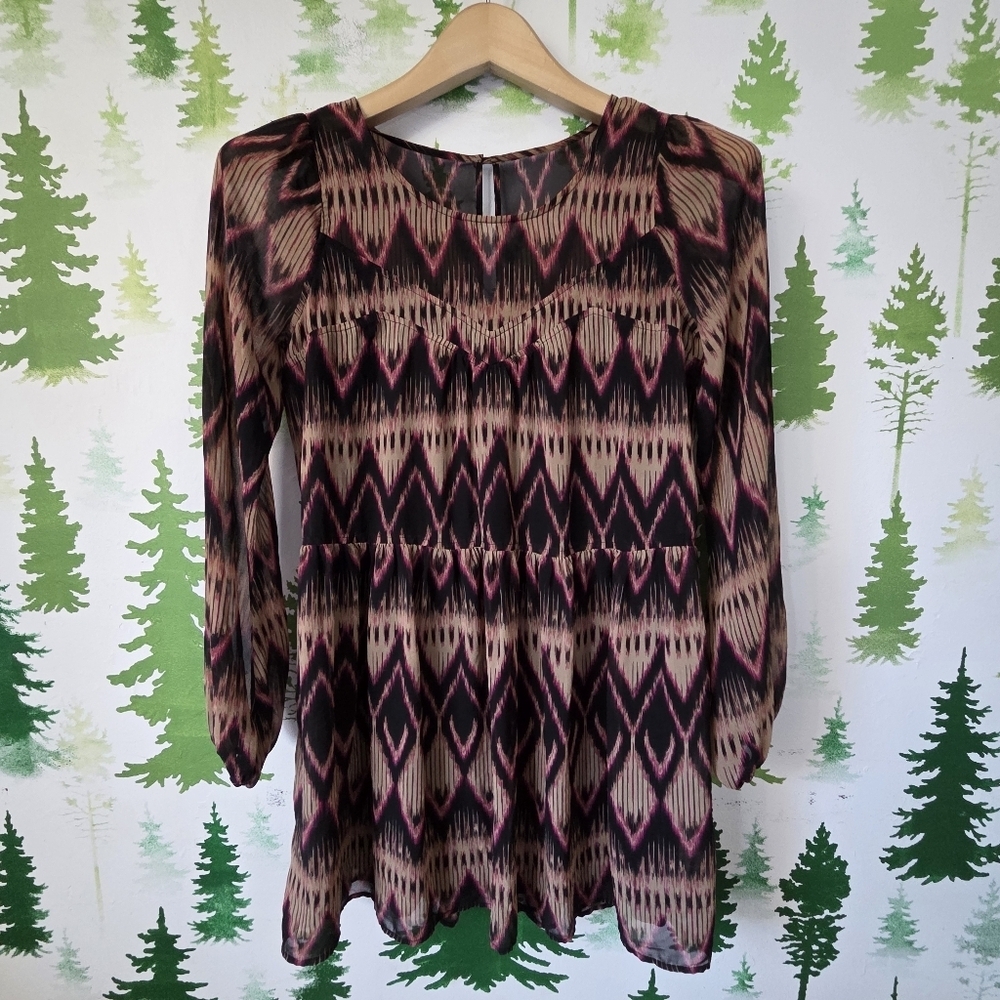 Express  Kaleidoscope Midi Chiffon Dress